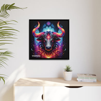 TAURUS SIGN Matte Canvas, Black Frame