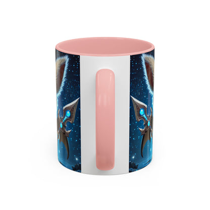 Accent Coffee Mug (11, 15oz) Valor the Valiant Fairyland Guardian, Magical and Fantasy Mug