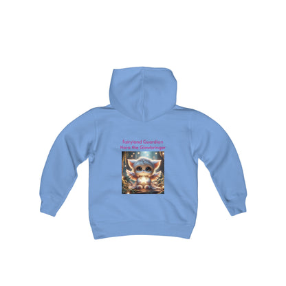 Youth Heavy Blend Hooded Sweatshirt Nora the Glowbringer