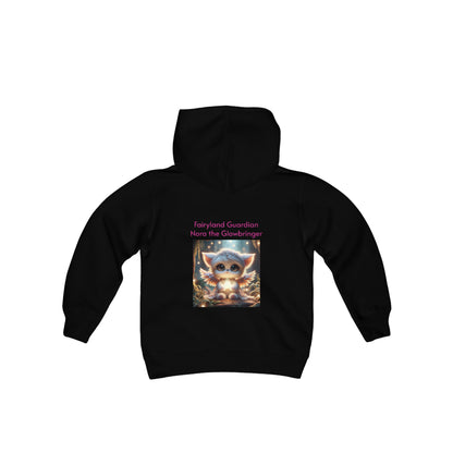 Youth Heavy Blend Hooded Sweatshirt Nora the Glowbringer