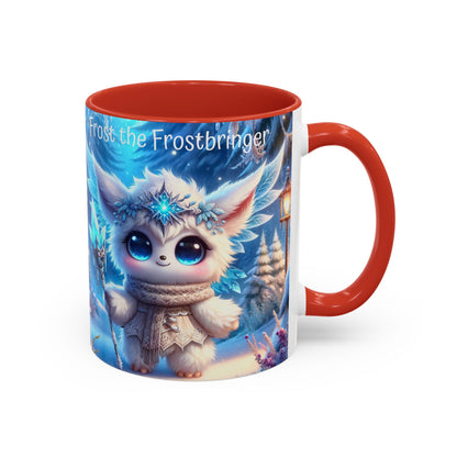 Accent Mug (11, 15oz) Frost the Frostbringer Fairyland Guardian, Magical and Fantasy Mug