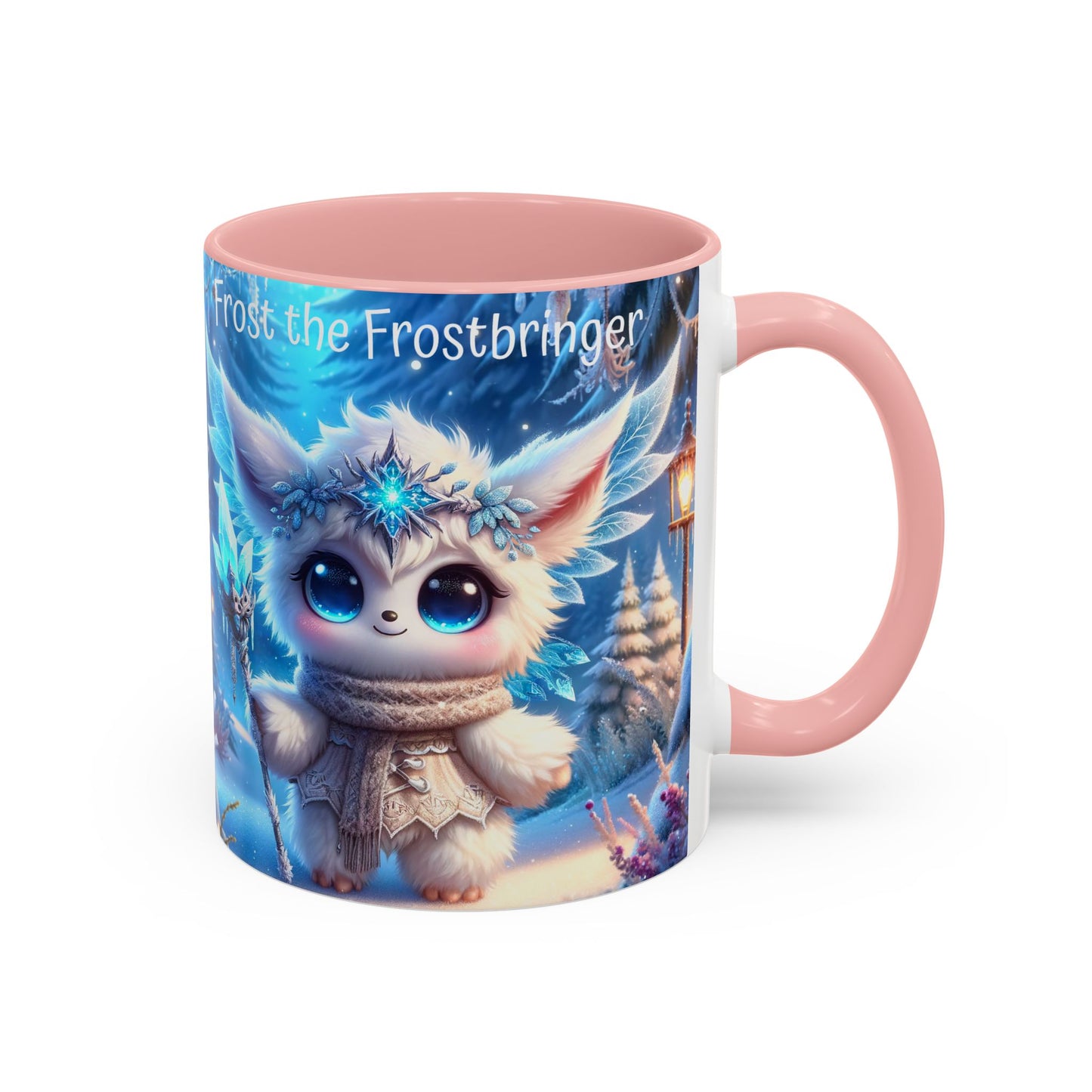 Accent Mug (11, 15oz) Frost the Frostbringer Fairyland Guardian, Magical and Fantasy Mug