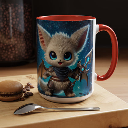 Accent Coffee Mug (11, 15oz) Valor the Valiant Fairyland Guardian, Magical and Fantasy Mug