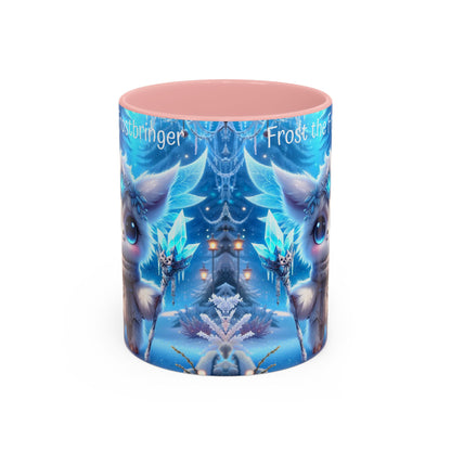 Accent Mug (11, 15oz) Frost the Frostbringer Fairyland Guardian, Magical and Fantasy Mug