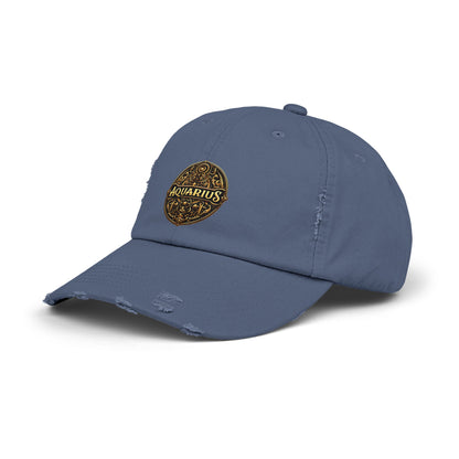 AQUARIUS Unisex Distressed Cap