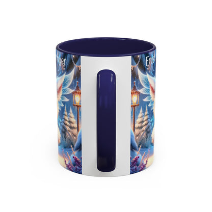 Accent Mug (11, 15oz) Frost the Frostbringer Fairyland Guardian, Magical and Fantasy Mug