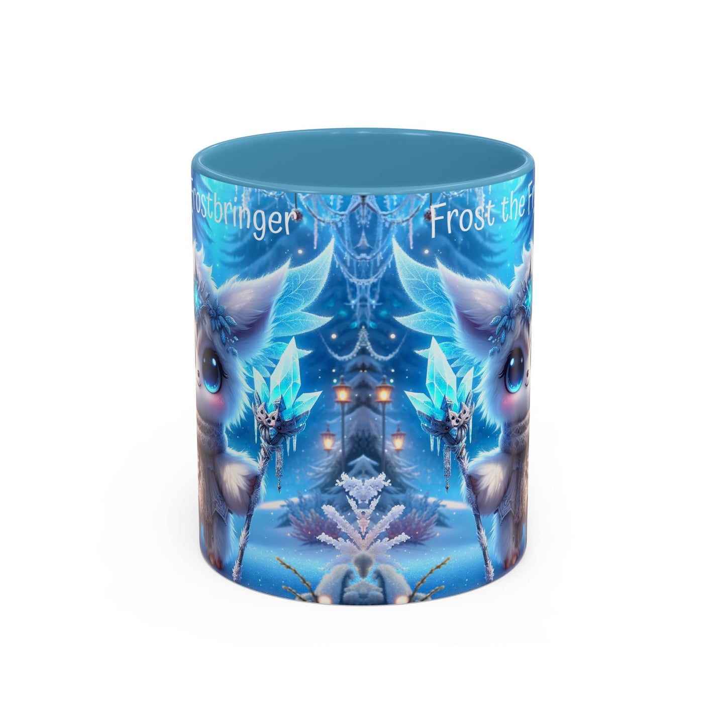 Accent Mug (11, 15oz) Frost the Frostbringer Fairyland Guardian, Magical and Fantasy Mug