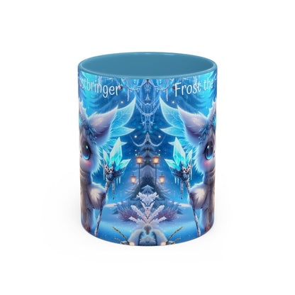 Accent Mug (11, 15oz) Frost the Frostbringer Fairyland Guardian, Magical and Fantasy Mug