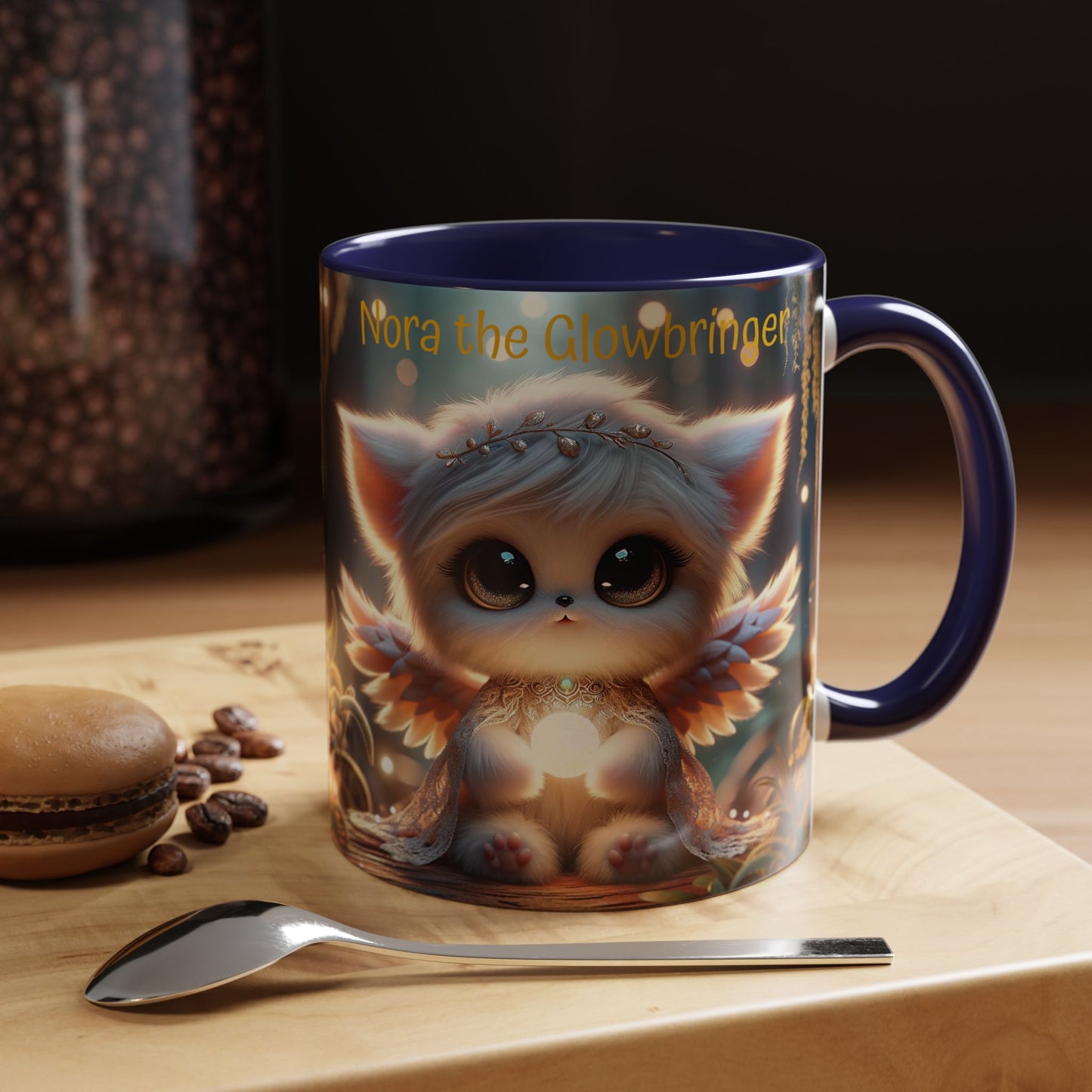 Accent Coffee Mug (11, 15oz) Nora the Glowbringer Fairyland Guardian, Magical and Fantasy Mug