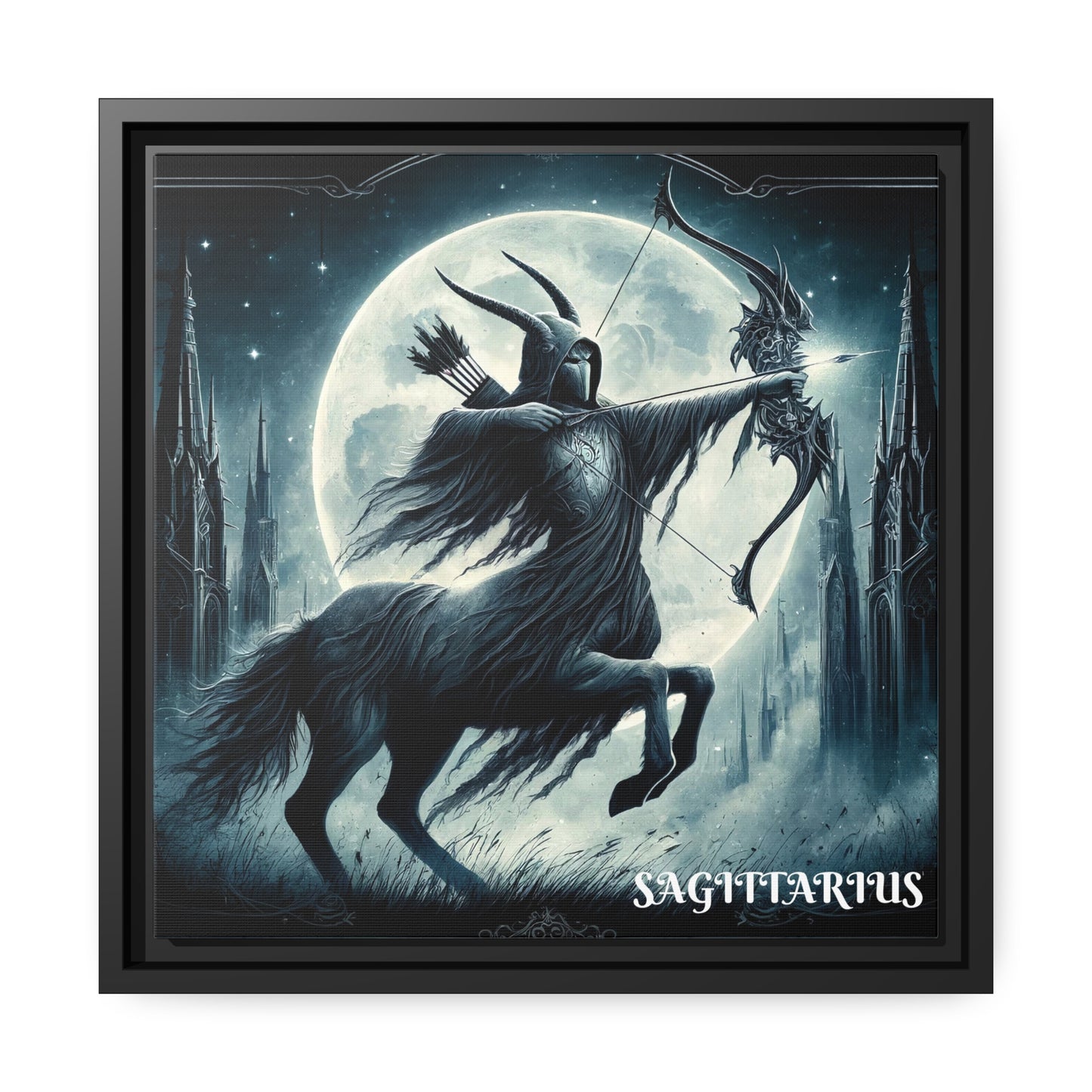 Sagittarius Matte Canvas, Black Frame