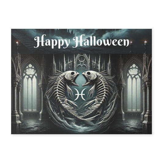 HAPPY HALLOWEEN Yard Sign Pisces