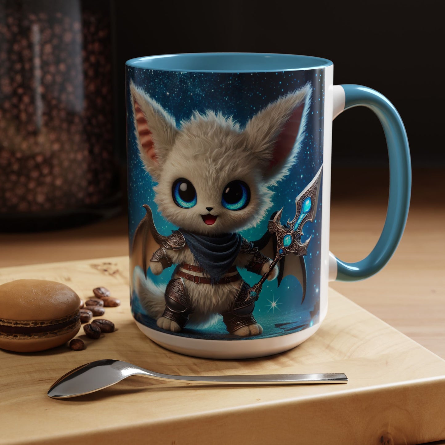 Accent Coffee Mug (11, 15oz) Valor the Valiant Fairyland Guardian, Magical and Fantasy Mug