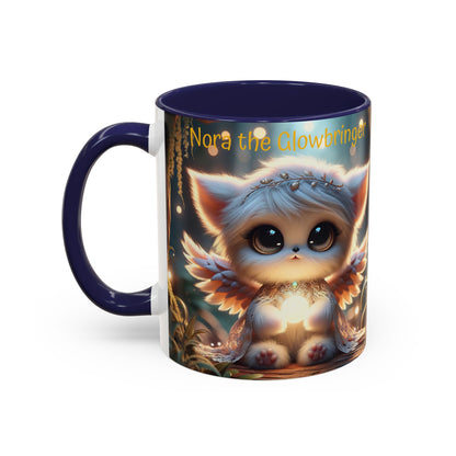 Accent Coffee Mug (11, 15oz) Nora the Glowbringer Fairyland Guardian, Magical and Fantasy Mug