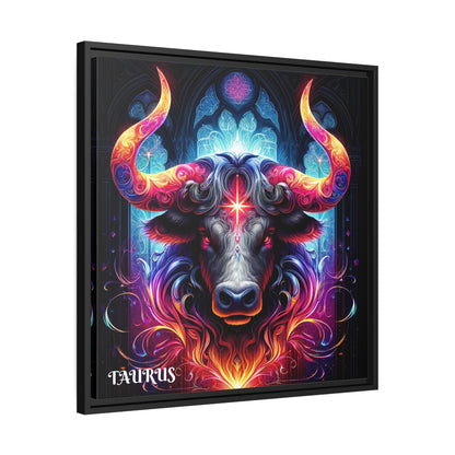 TAURUS SIGN Matte Canvas, Black Frame