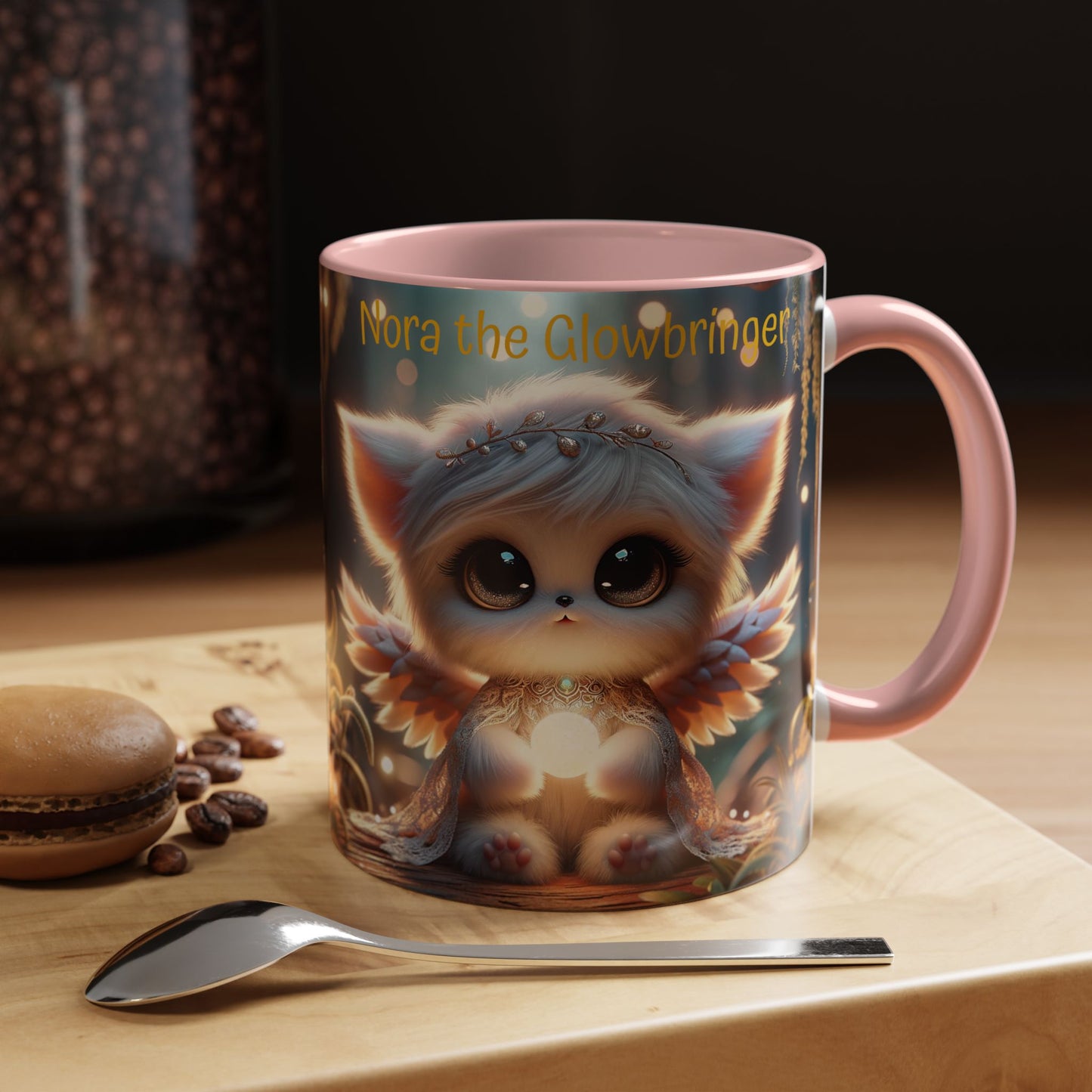 Accent Coffee Mug (11, 15oz) Nora the Glowbringer Fairyland Guardian, Magical and Fantasy Mug