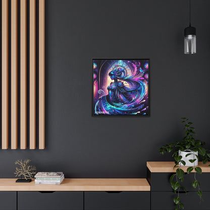 AQUARIUS Matte Canvas, Black Frame