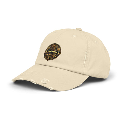 AQUARIUS Unisex Distressed Cap