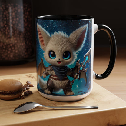 Accent Coffee Mug (11, 15oz) Valor the Valiant Fairyland Guardian, Magical and Fantasy Mug