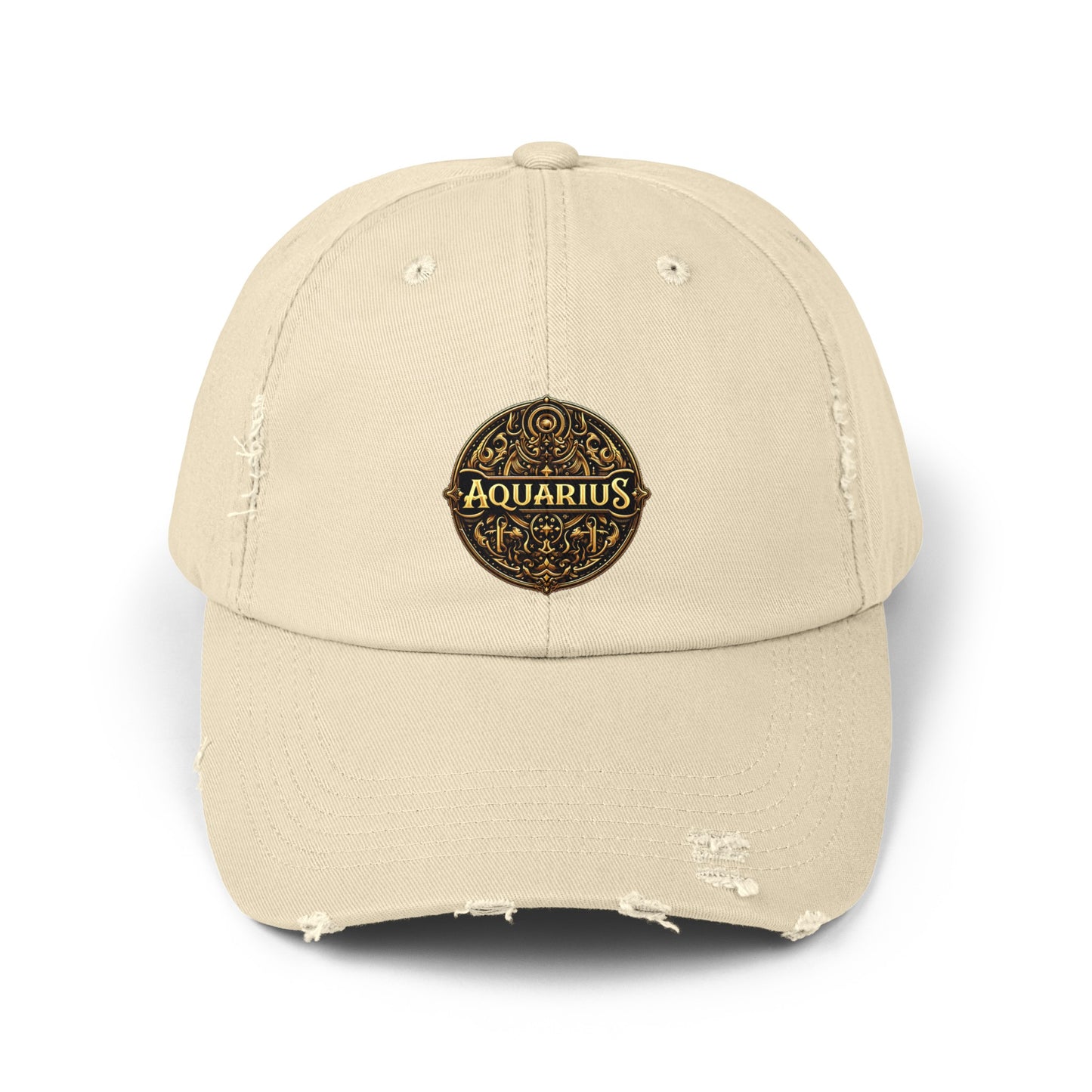 AQUARIUS Unisex Distressed Cap