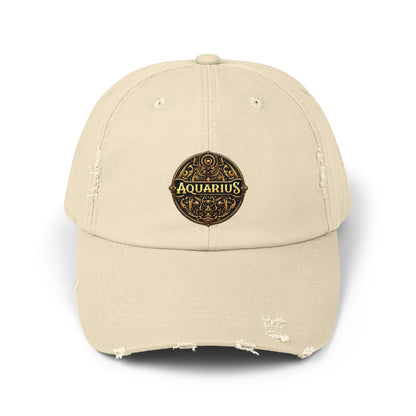 AQUARIUS Unisex Distressed Cap