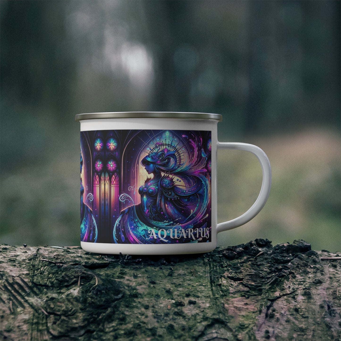 AQUARIUS Enamel Camping Mug