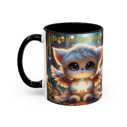 Accent Coffee Mug (11, 15oz) Nora the Glowbringer Fairyland Guardian, Magical and Fantasy Mug