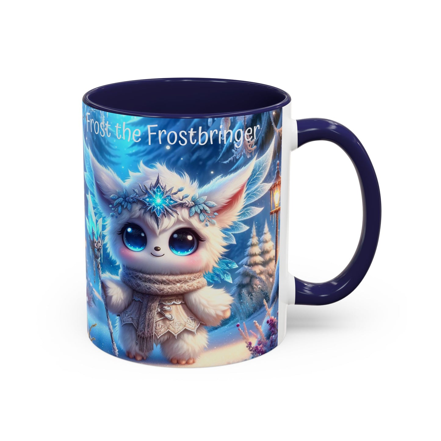 Accent Mug (11, 15oz) Frost the Frostbringer Fairyland Guardian, Magical and Fantasy Mug