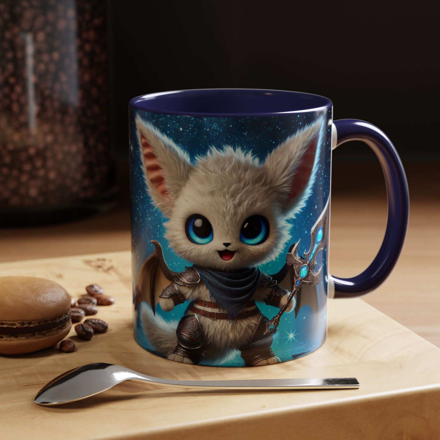 Accent Coffee Mug (11, 15oz) Valor the Valiant Fairyland Guardian, Magical and Fantasy Mug