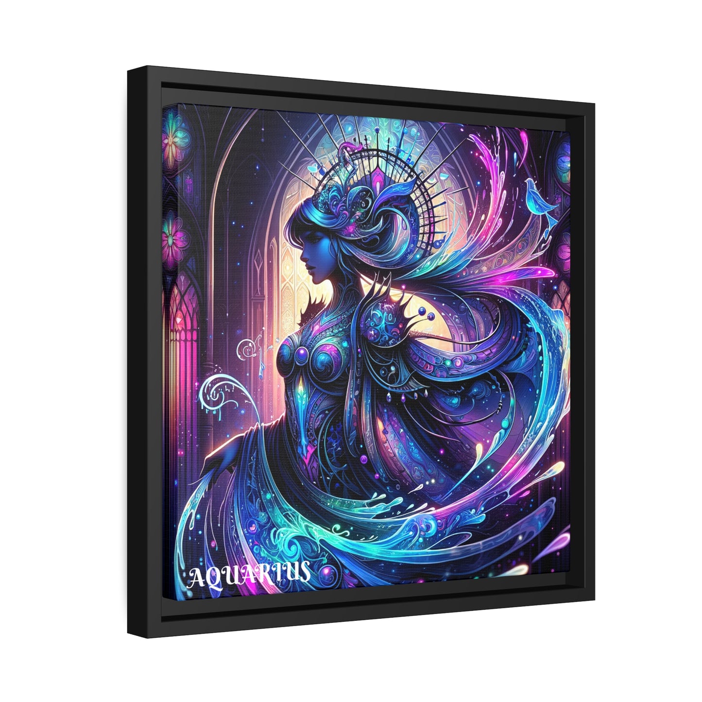 AQUARIUS Matte Canvas, Black Frame