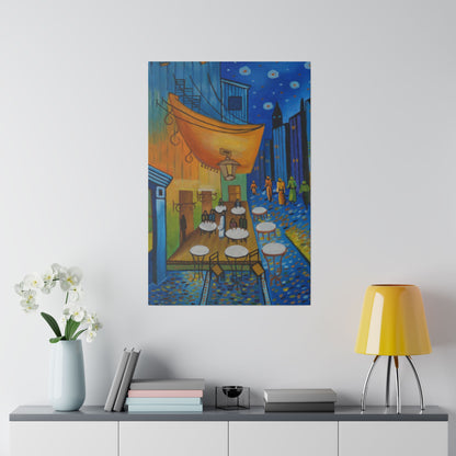 Cafeteria Night Matte Canvas, Stretched, 0.75"