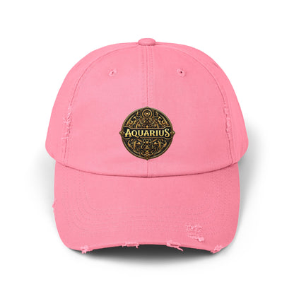 AQUARIUS Unisex Distressed Cap