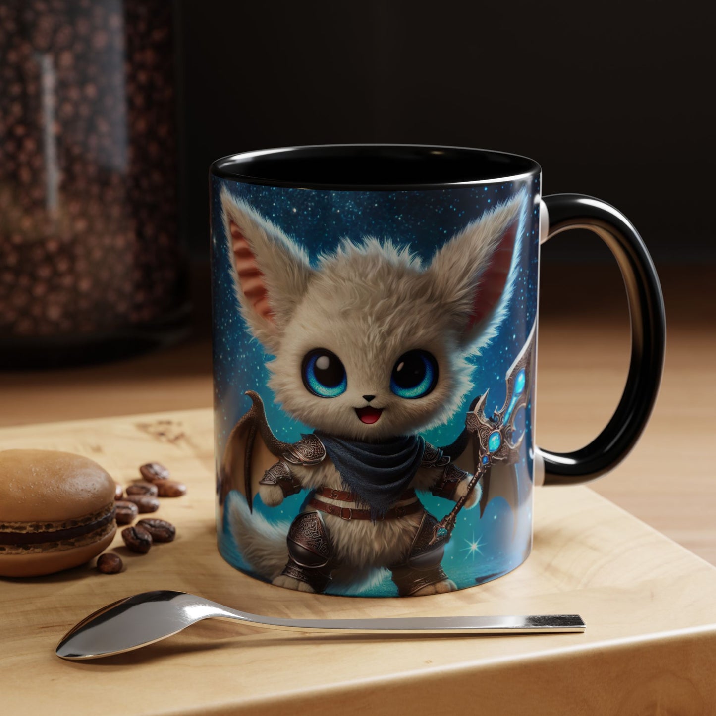 Accent Coffee Mug (11, 15oz) Valor the Valiant Fairyland Guardian, Magical and Fantasy Mug