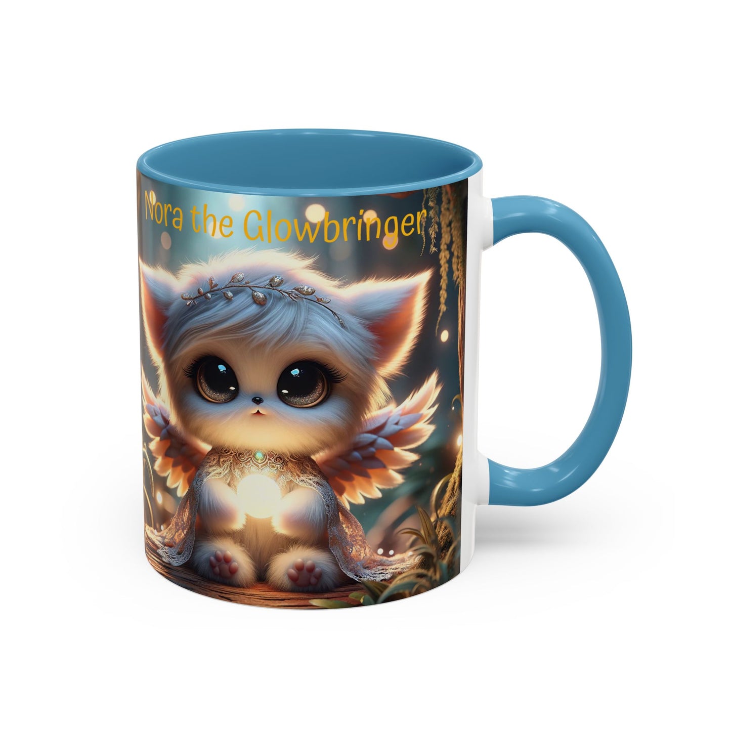 Accent Coffee Mug (11, 15oz) Nora the Glowbringer Fairyland Guardian, Magical and Fantasy Mug