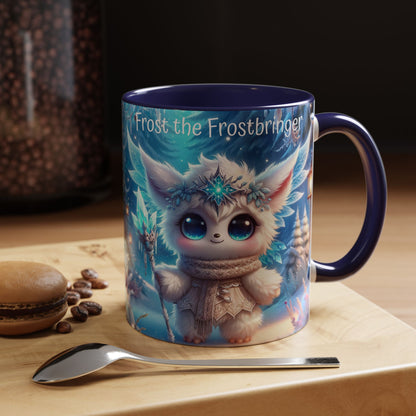 Accent Mug (11, 15oz) Frost the Frostbringer Fairyland Guardian, Magical and Fantasy Mug