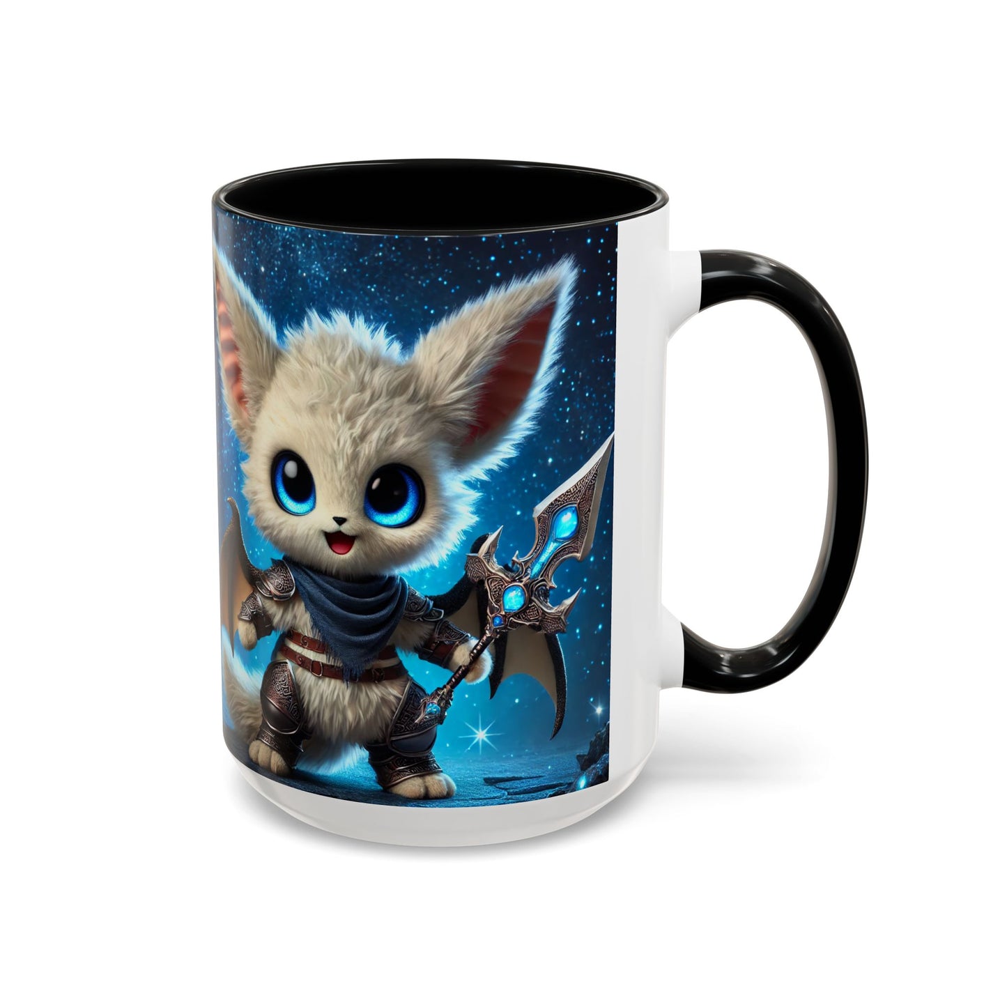 Accent Coffee Mug (11, 15oz) Valor the Valiant Fairyland Guardian, Magical and Fantasy Mug