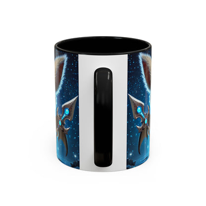 Accent Coffee Mug (11, 15oz) Valor the Valiant Fairyland Guardian, Magical and Fantasy Mug