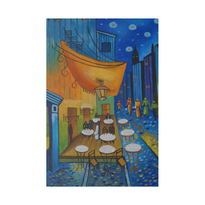 Cafeteria Night Matte Canvas, Stretched, 0.75"