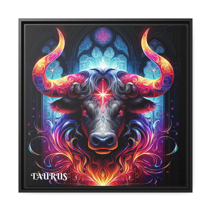 TAURUS SIGN Matte Canvas, Black Frame