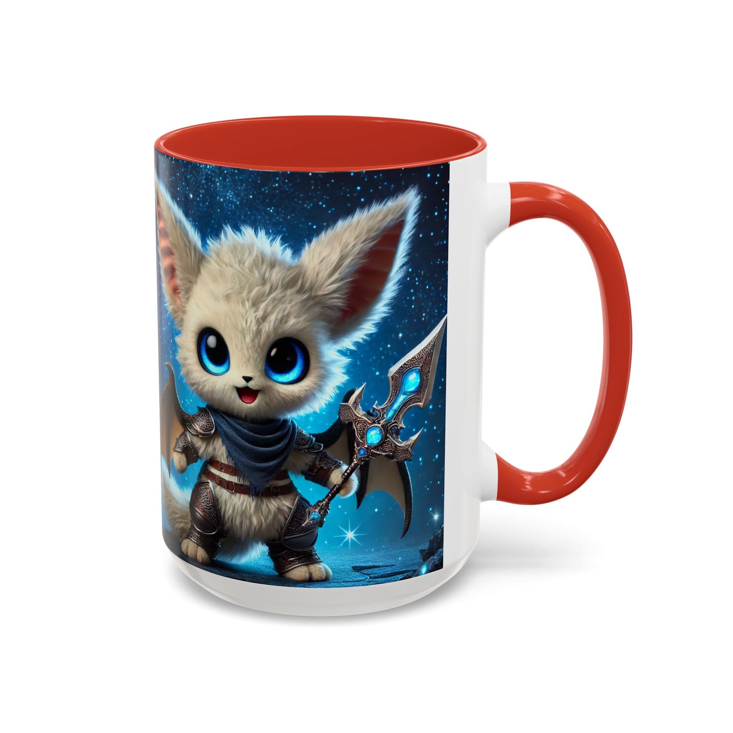 Accent Coffee Mug (11, 15oz) Valor the Valiant Fairyland Guardian, Magical and Fantasy Mug