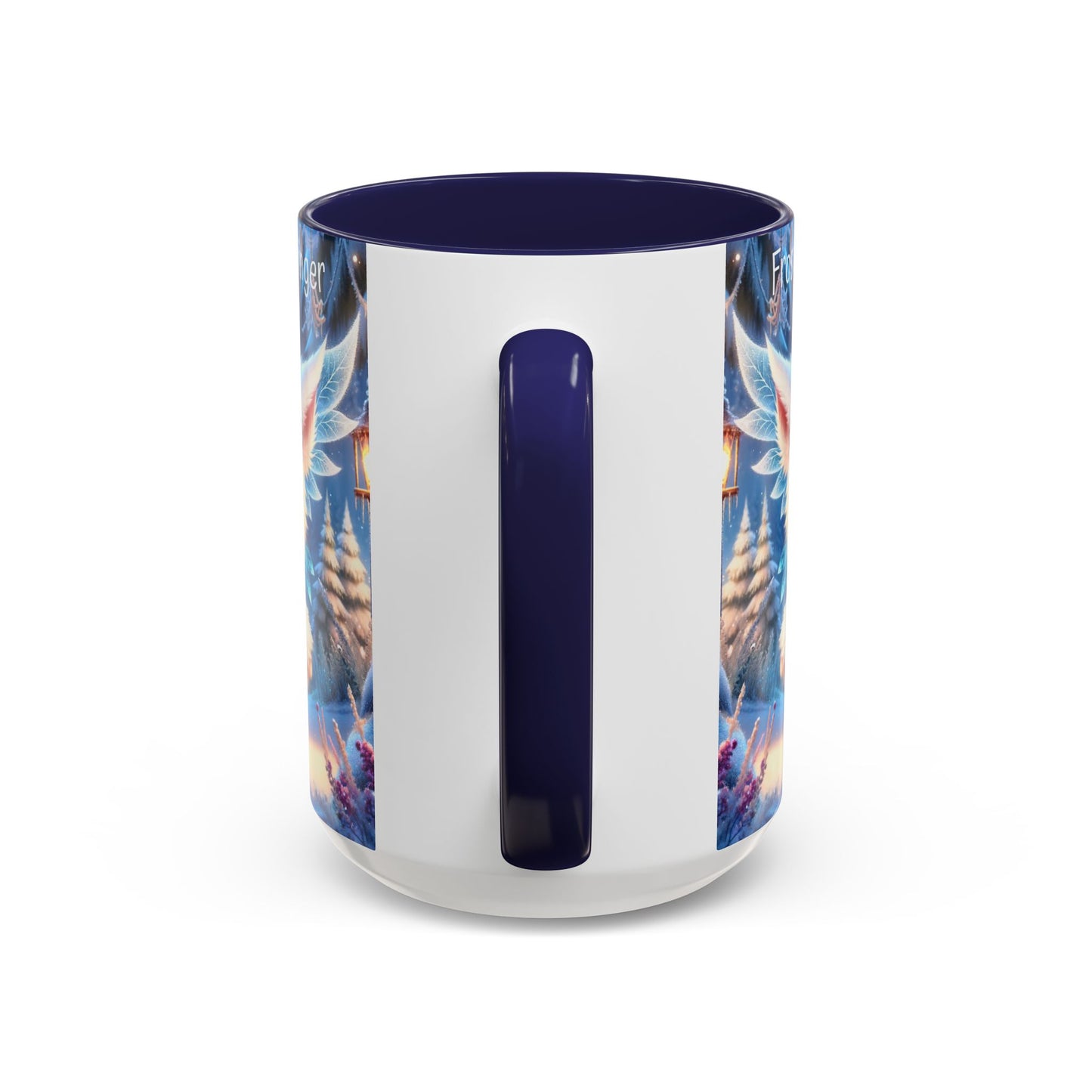 Accent Mug (11, 15oz) Frost the Frostbringer Fairyland Guardian, Magical and Fantasy Mug