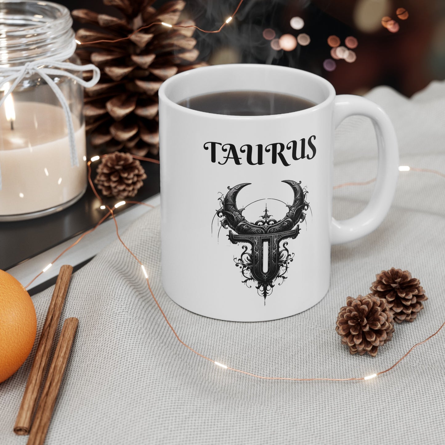 Taurus Ceramic Mug, (11oz, 15oz)