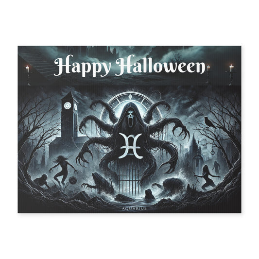 HAPPY HALLOWEEN Yard Sign Aquarius