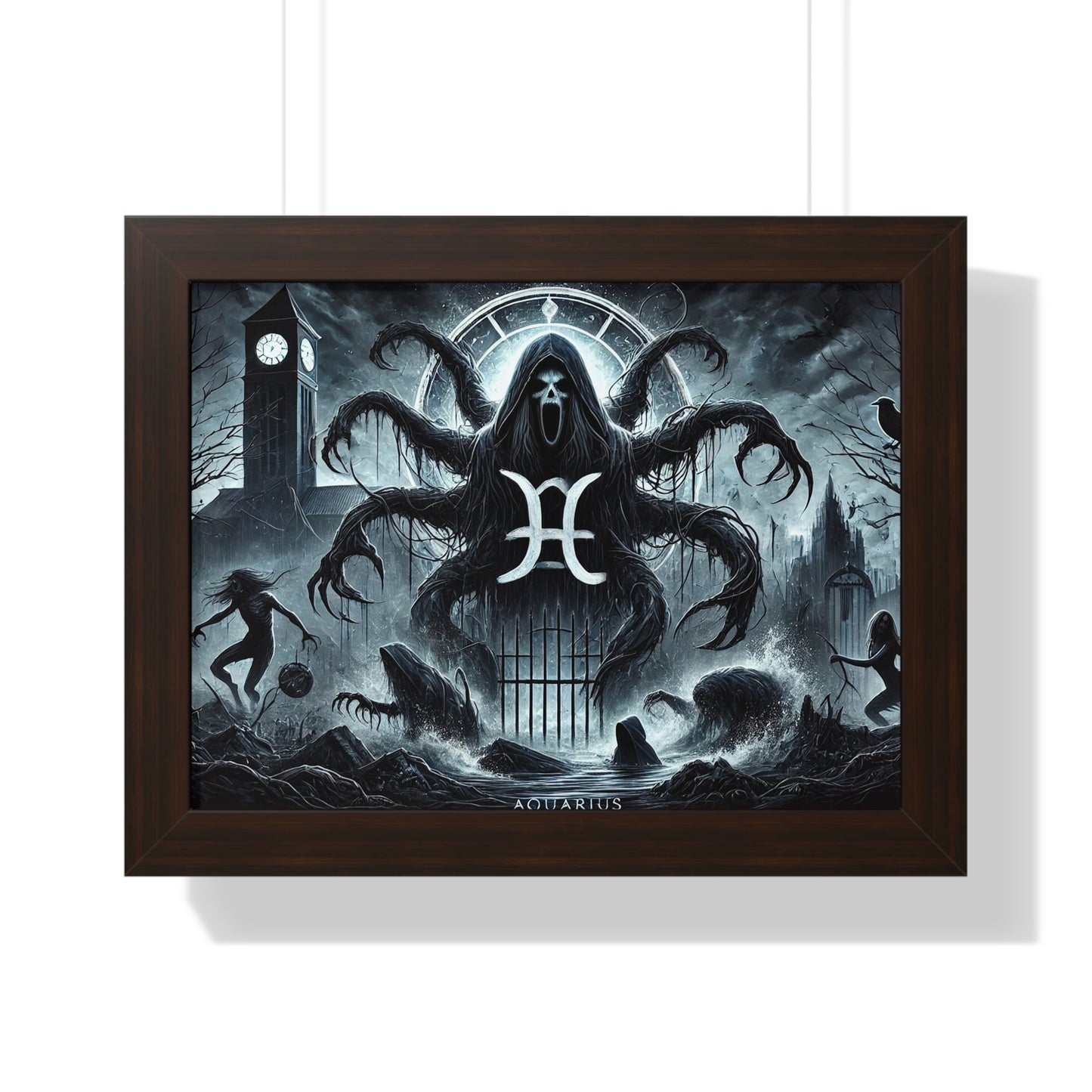 Happy Halloween Framed Horizontal Poster Aquarius