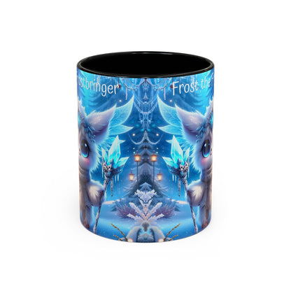 Accent Mug (11, 15oz) Frost the Frostbringer Fairyland Guardian, Magical and Fantasy Mug