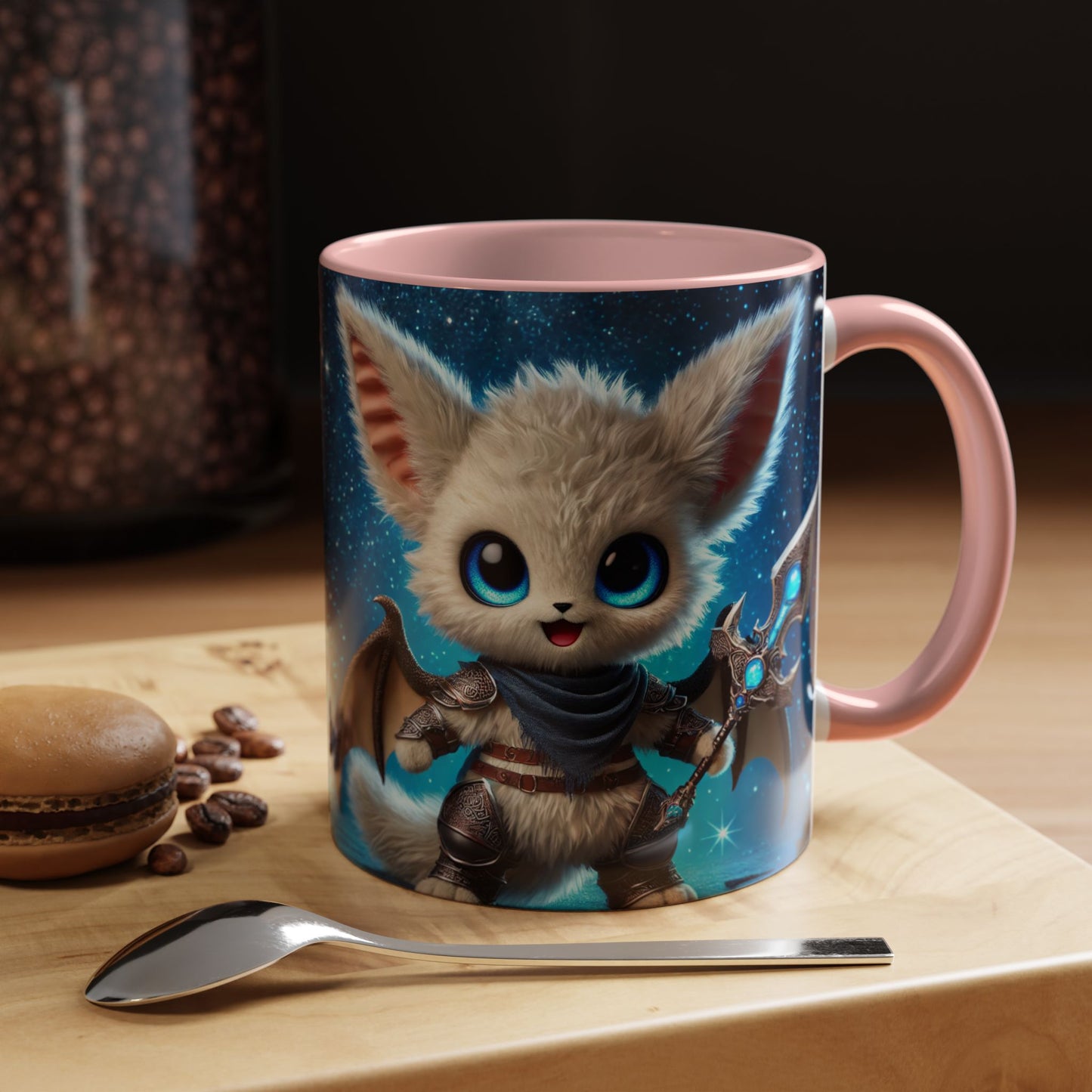 Accent Coffee Mug (11, 15oz) Valor the Valiant Fairyland Guardian, Magical and Fantasy Mug