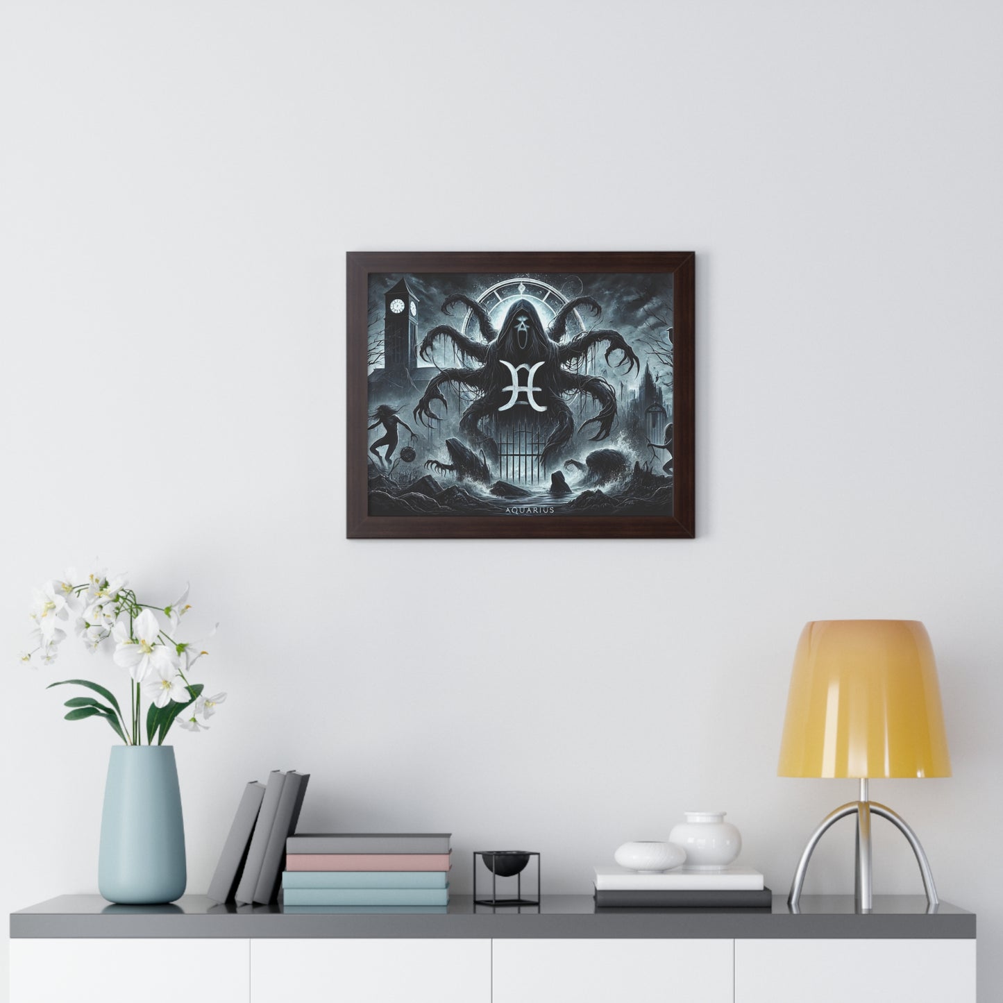 Happy Halloween Framed Horizontal Poster Aquarius