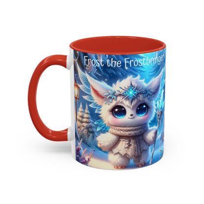 Accent Mug (11, 15oz) Frost the Frostbringer Fairyland Guardian, Magical and Fantasy Mug