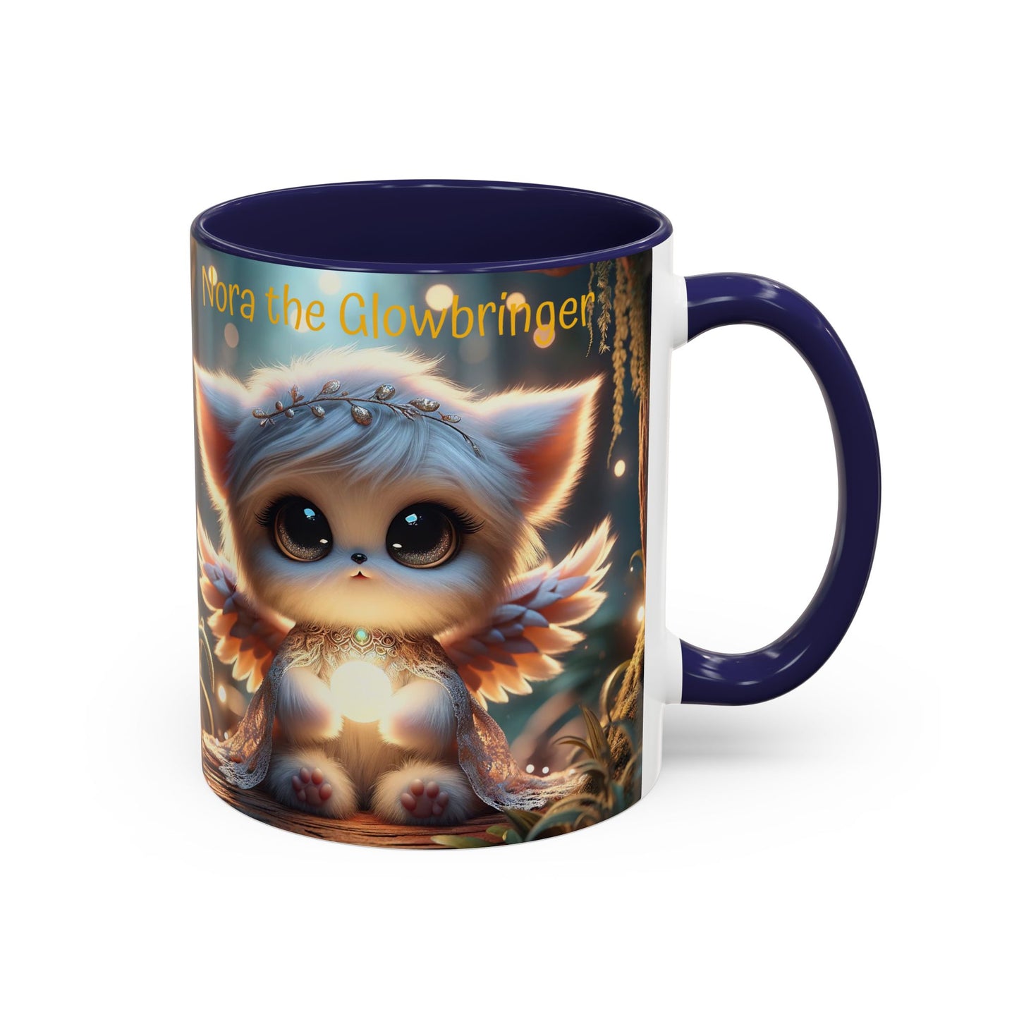 Accent Coffee Mug (11, 15oz) Nora the Glowbringer Fairyland Guardian, Magical and Fantasy Mug