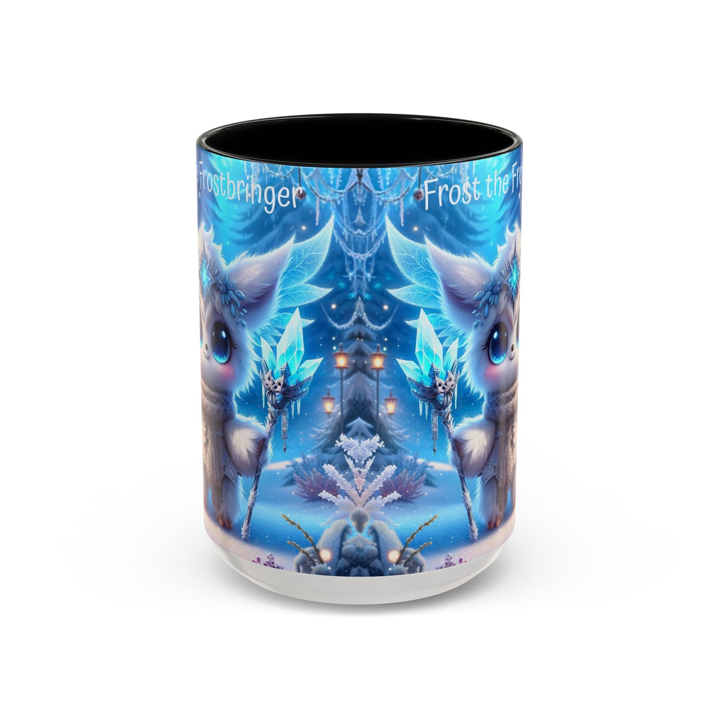 Accent Mug (11, 15oz) Frost the Frostbringer Fairyland Guardian, Magical and Fantasy Mug