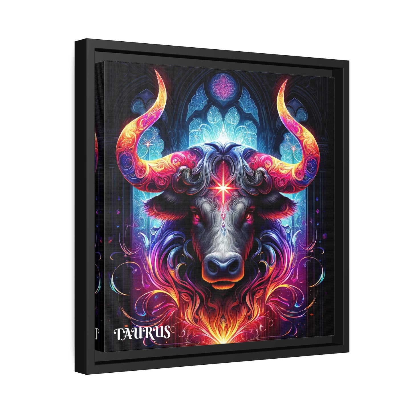 TAURUS SIGN Matte Canvas, Black Frame